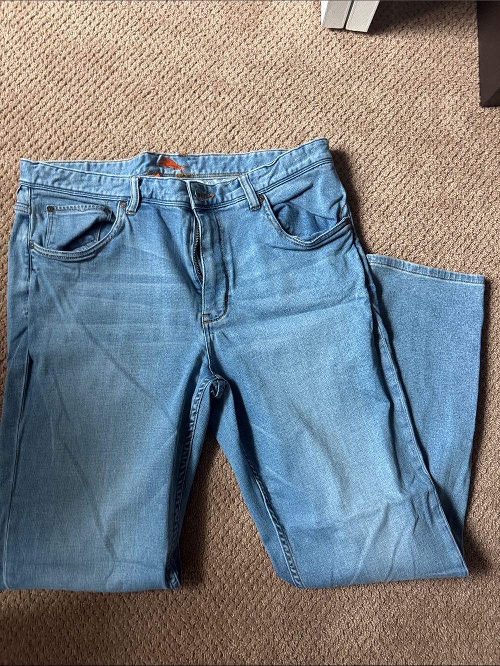 Tommy Bahama Mens Light Wash Straight-Leg Jeans